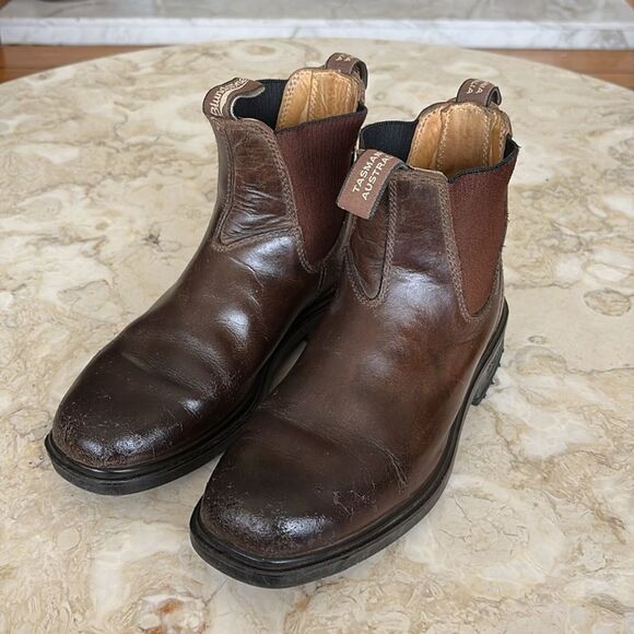 Blundstone Chisel Toe Leather Lined Chelsea Boots Stout Brown - Picture 3 of 14